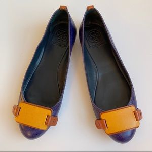 Tory Burch tri color leather flats
